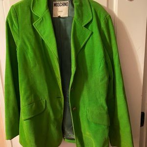 Moschino Jeans green velvet blazer sz 44 /10